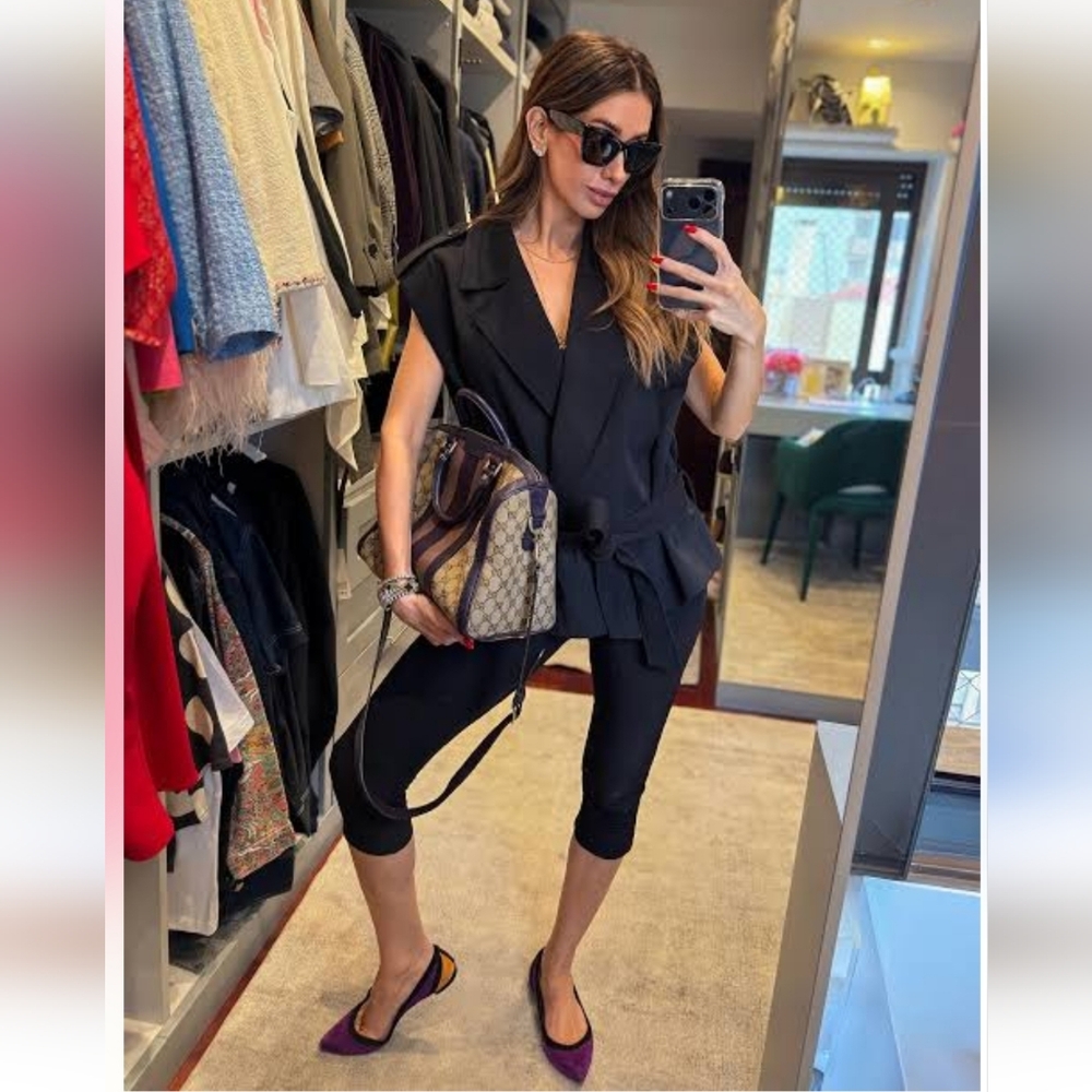 Zara belted vest shoulder pads black - Picture 7 of 11